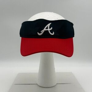 Atlanta Braves MLB Visor Navy Blue Red OC Sports Adjustable Hat OSFM